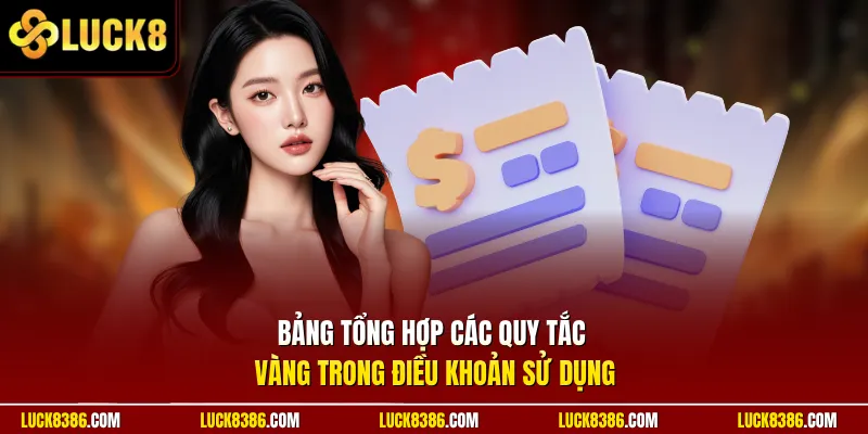 Bảng tổng hợp các quy tắc vàng trong điều khoản sử dụng